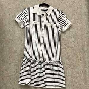 Black and White Striped Womens Dress